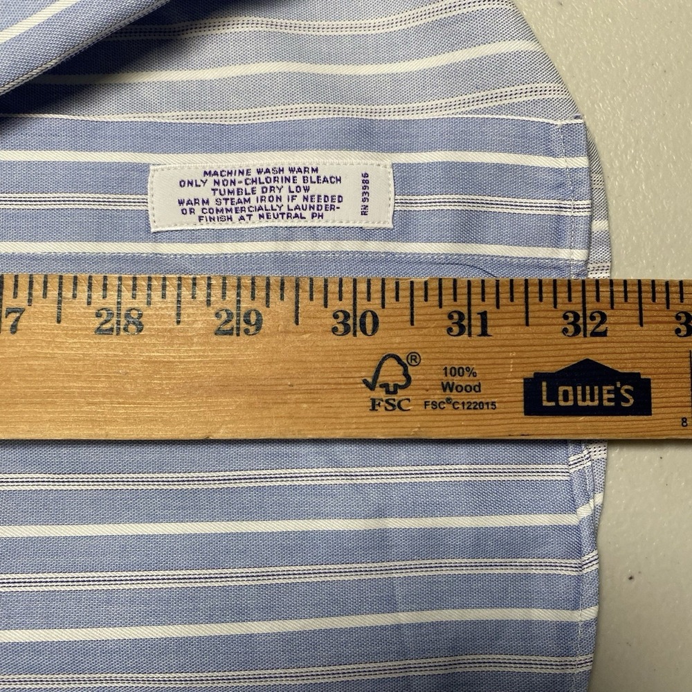 Brooks Brothers Makers Merchants 17 34 Mens Blue White Stripe French Cuff USA - Picture 6 of 12